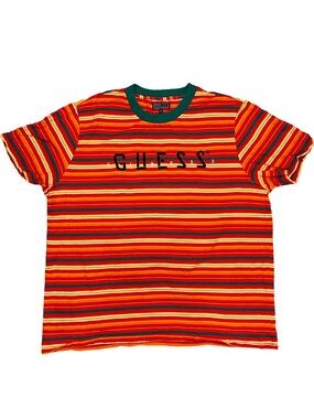 Vintage Guess x J Balvin Vibras Striped T-Shirt XXL